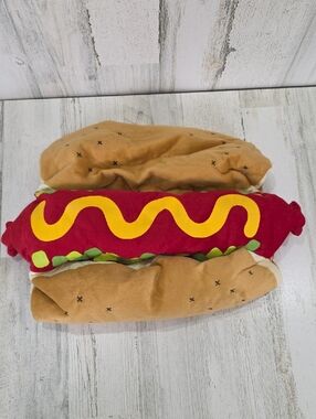 Target Plush Hot Dog Mustard Relish  Costume For Dogs Size Medium 16 Inches